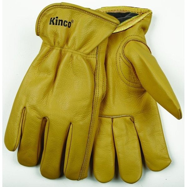 Heatkeep Driver Gloves, Men's, M, 1012 in L, Keystone Thumb, EasyOn Cuff, Cowhide Leather, Gold 98RL-M
